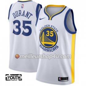 Maillot Basket Enfant Golden State Warriors Kevin Durant 35 Nike 2017-18 Blanc Swingman
